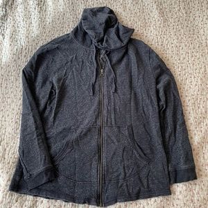 Womens' Large Navy Zipper Up Hoodie Jacket
